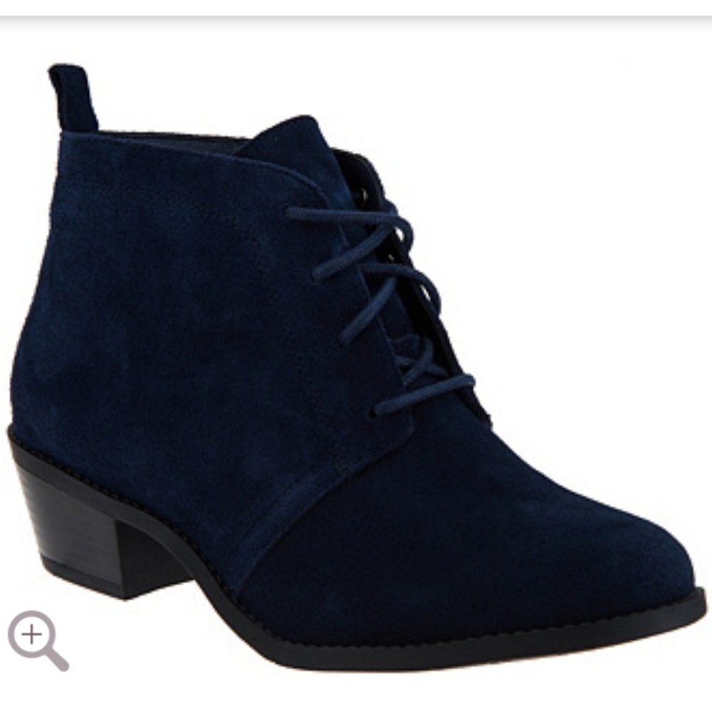 Brand new Vionic "Andi" navy suede lace up bootie